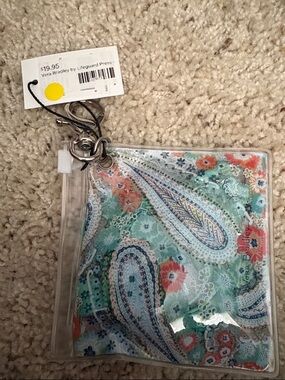 Vera Bradley Clear Paisley Card Case - Mint, Coral, Navy